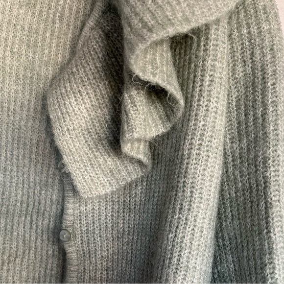 H&M Sage/Mint Green Cardigan Ruffle Sweater - Picture 5 of 5